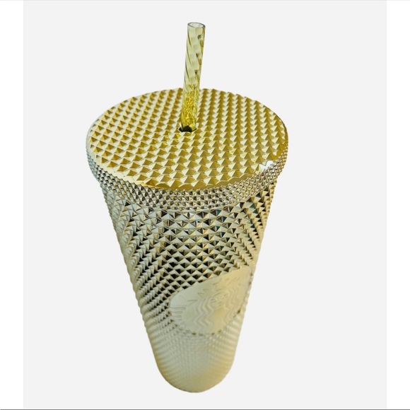 2022 NEW Starbucks Holiday Christmas GOLD Bling Studded Tumbler Venti 24oz FREE - Picture 5 of 5